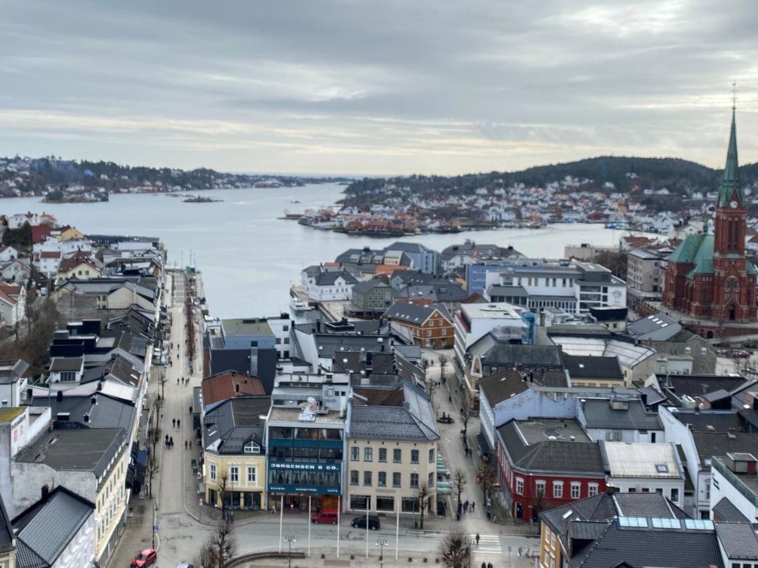 Oversiktsbilde Arendal sentrum