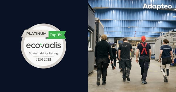 Adapteo rangert topp 1 % globalt med EcoVadis Platinum-vurdering